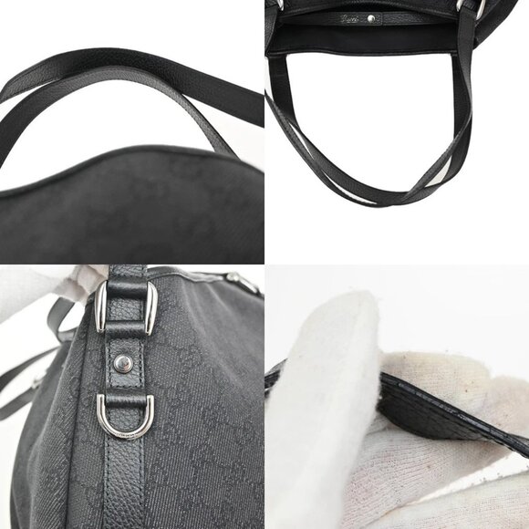 GUCCI GG Pattern Abbey Shoulder Bag Leather canvas Black SHW Italy 76KB625 - Picture 10 of 15